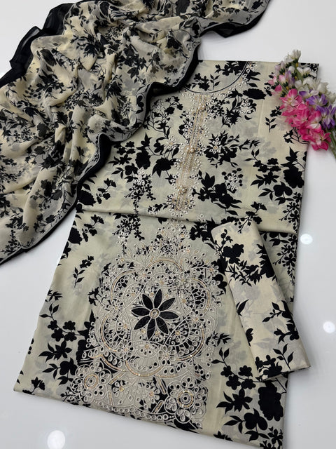 💕 ONLY 2650/-PKR #CHIKANKARI LAWN 3Pc Dress 💕