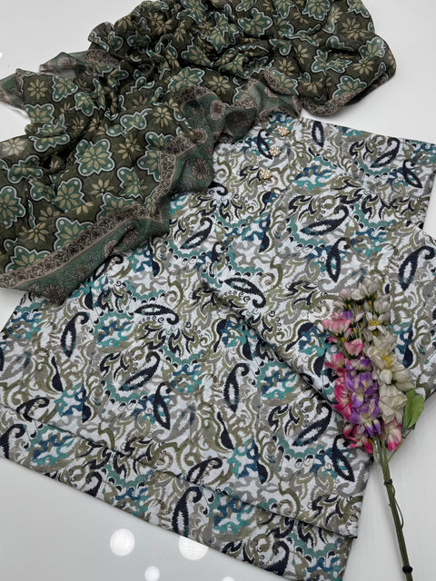 Digital Printed Swiss Monar Soft Premium Qaulity 3 Pc Dress 👗