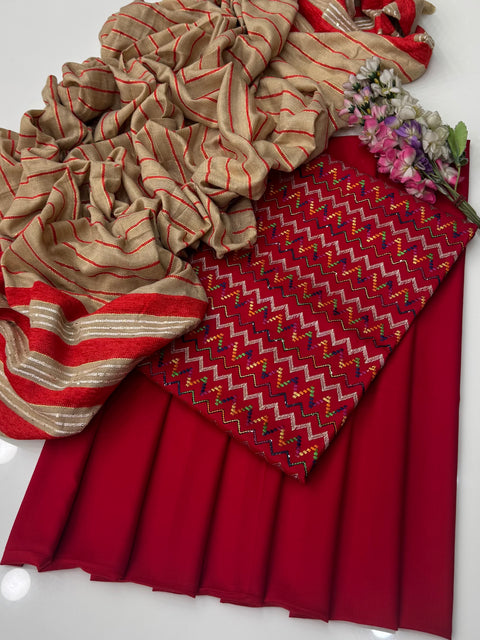 🔥#WINTER’s Beautiful & Elegant Style Dhanak Bareeze Embroidered 3 PC  👗