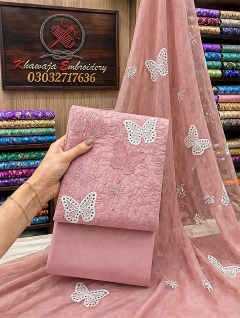 💕 #CHIKANKARI Maria.b Butterfly 🦋 Shiffile Chikankari Embroidery 🧵 Lawn 3 PC Dress 👗
