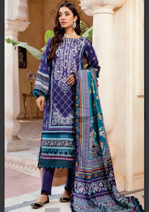 💕Mausummery Brand Digital Printed Soft Khaddar 3 Pc Dress