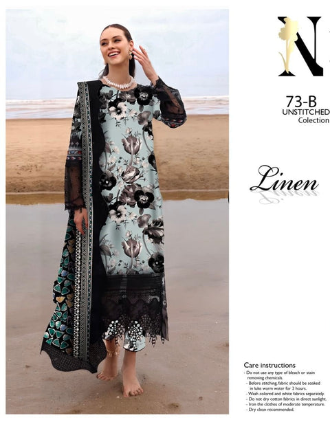 💕 Branded Hit Codes Digital Printed Premium Linen 3 Pc 👗