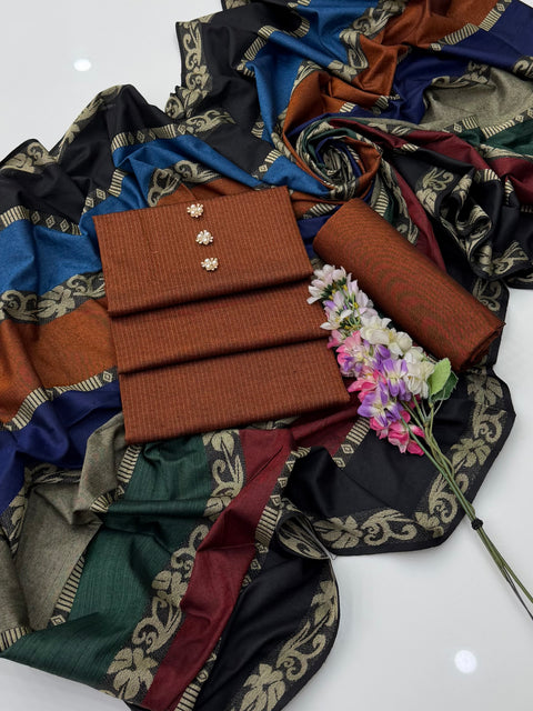 🔥 ONLY #1850/-Pkr Embrace The Elegance of Mid Season Multani Khaadi Soosi 3 PC 👗