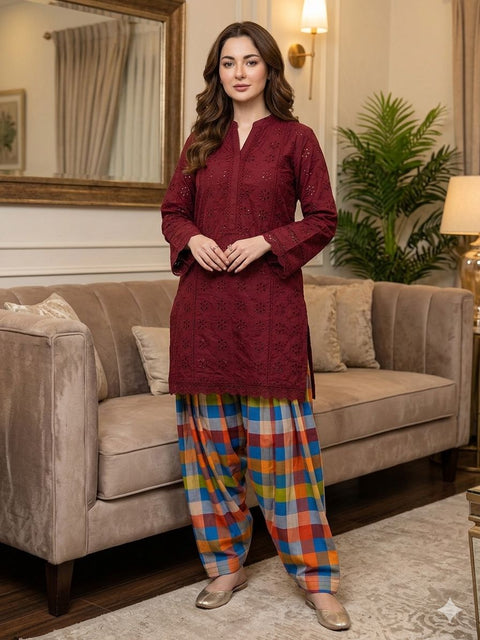 🔥 ONLY #2450/-PKR #CHIKANKARI LAWN 2PC 💕