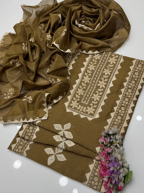 Beautiful Handmade Style Pakka Tanka With Applique Ralli Work Pearl Beads 2 Pc Dress 👗