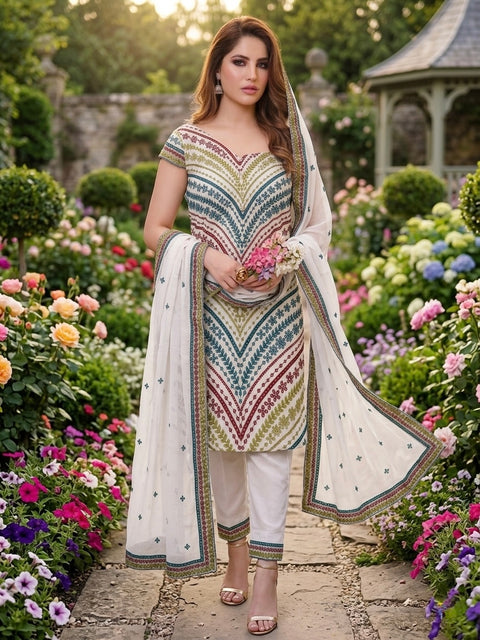 Maria.B Hit Code Shiffle Chikankari Boring Jaal Lawn 3 Pc 👗