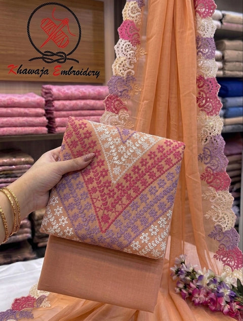 🔥 #TRENDING #CHIKANKARI LAWN 3PC 🔥