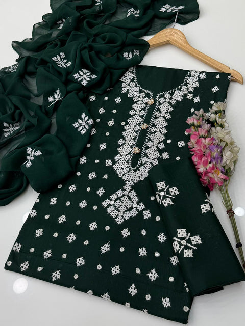 🔥 Handmade Sindhi Tanka Embroidery 🧵 With Sheesha Work Pure Lawn 3 Pc Dress 👗