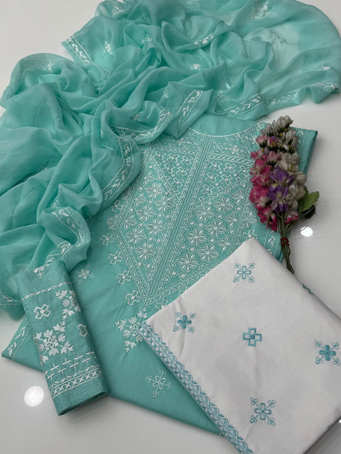 💕 Beautiful & Elegant Thread Embroidery 🧵Lawn 3 Pc Dress 👗