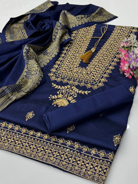 Winter’s Beautiful Boutique Style Fancy Sequence Zaari 🧵 Soosi Stuff 3 PC Dress 👗