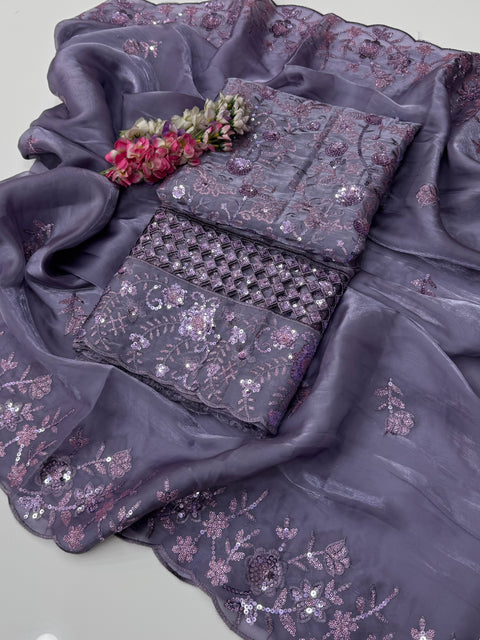 Beautiful Sheesha Silk Sequence & Boring Cut Work 2 Pc Dress 👗
