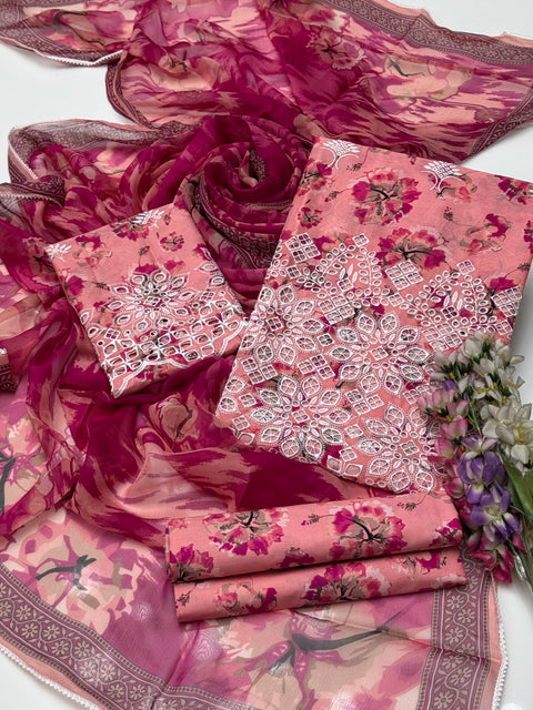 Shiffile Chikankari Digital Printed Pure Lawn 3 Pc 👗