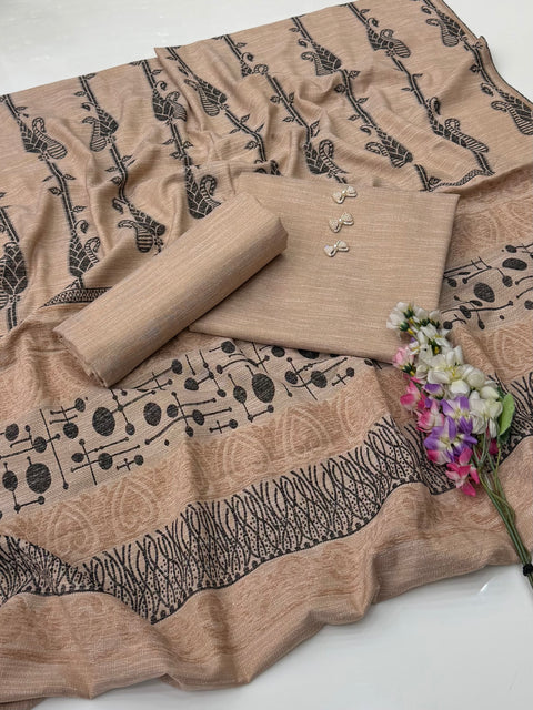 💕 #LUXURY #LEATHER PEACH PASHMINA 3 PC 👗