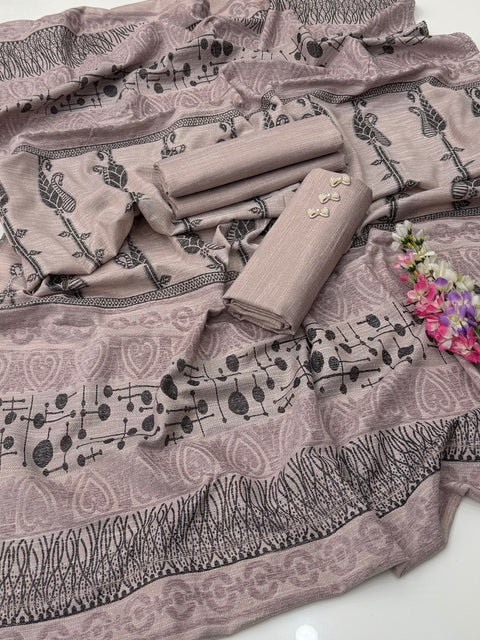 💕 #LUXURY #LEATHER PEACH PASHMINA 3 PC 👗